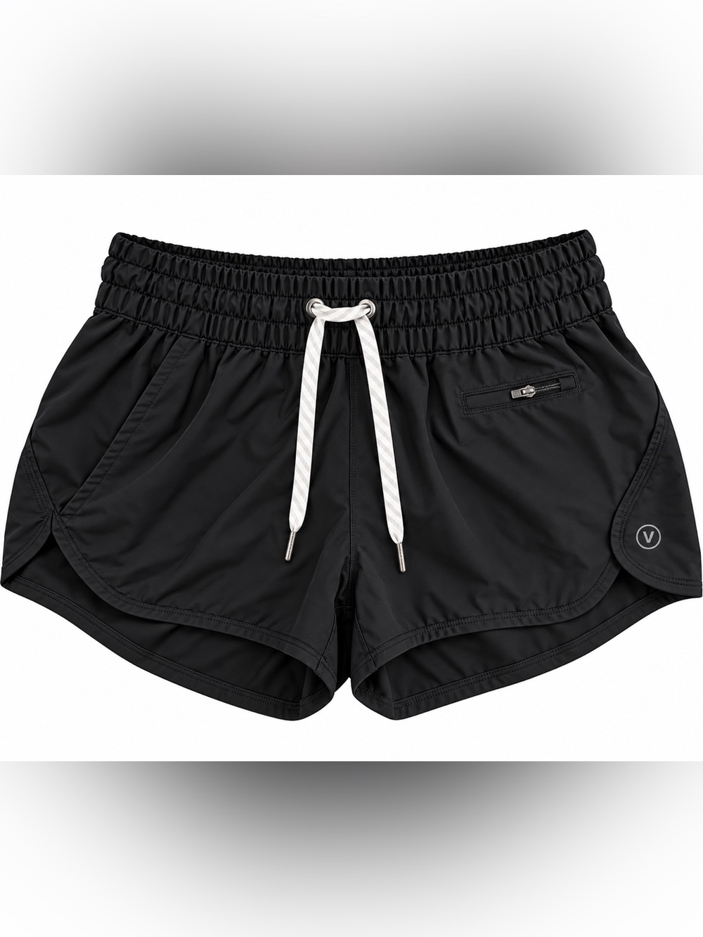 Vuori Black Athletic Shorts with White Drawcord